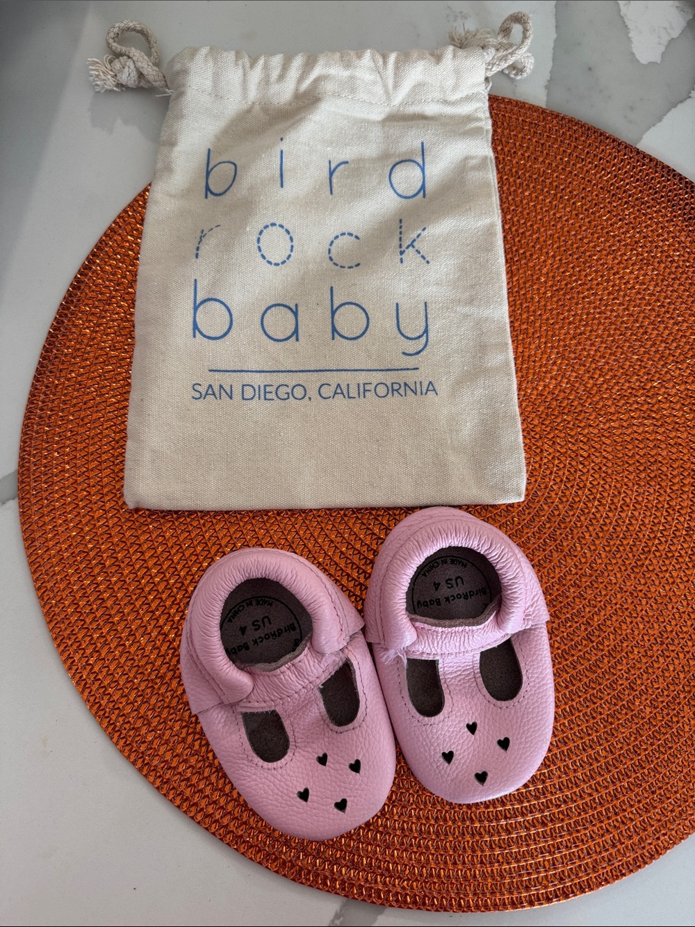 Pink Heart T-Strap Leather Baby Shoes
